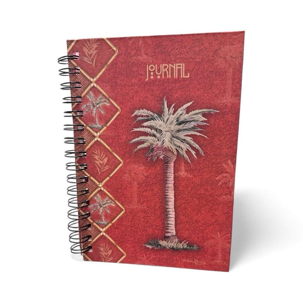 Martin Designs Journal Notebook Spiral Binding Palm Tree White Lined Pages